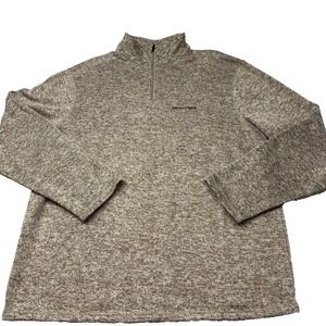 Realtree Mens Brown Quarter Zip Long Sleeve Fleece Pullover 2XL Outdoors Hunting